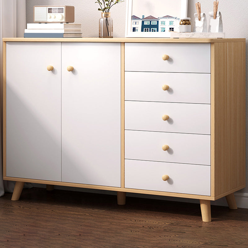 Modern Rectangle Accent Cabinet Wood Knobs Cabinet with Drawer