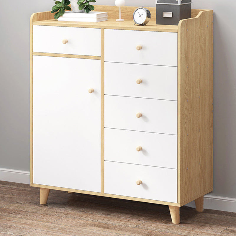 Modern Rectangle Accent Cabinet Wood Knobs Cabinet with Drawer