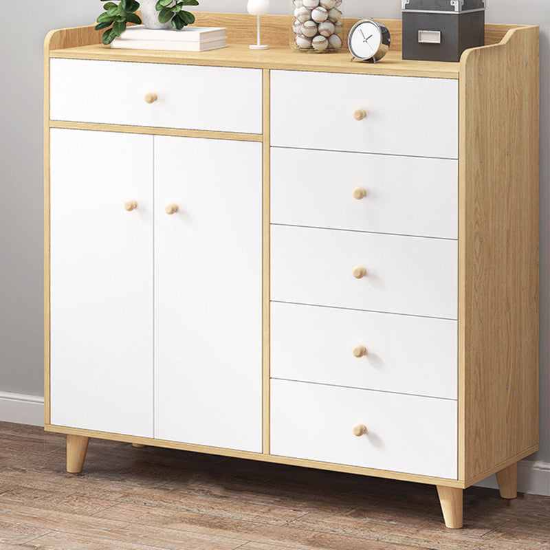 Modern Rectangle Accent Cabinet Wood Knobs Cabinet with Drawer