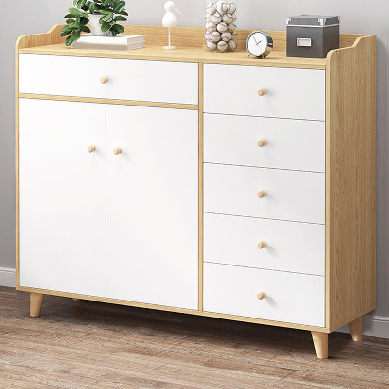 Modern Rectangle Accent Cabinet Wood Knobs Cabinet with Drawer