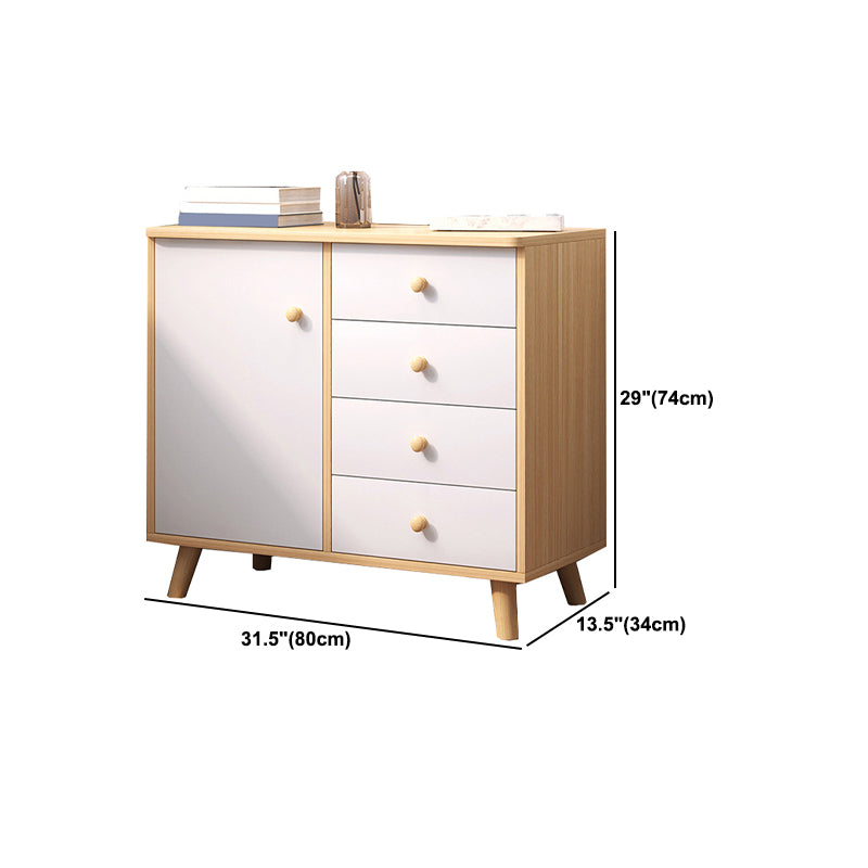 Modern Rectangle Accent Cabinet Wood Knobs Cabinet with Drawer