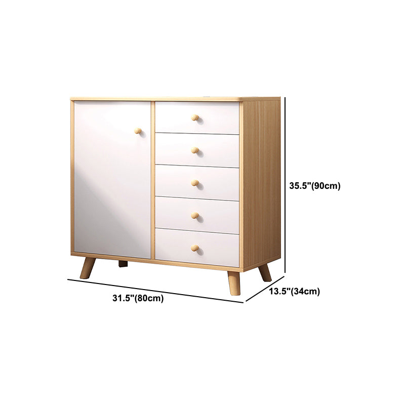 Modern Rectangle Accent Cabinet Wood Knobs Cabinet with Drawer