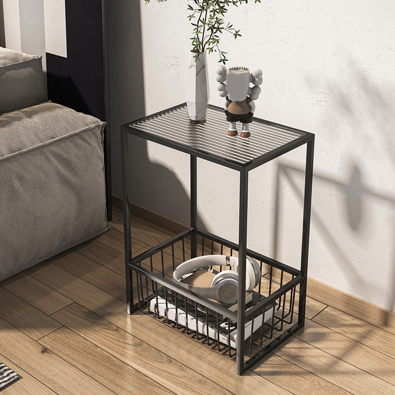 Modern Frame Coffee Cocktail Table Rectangular Glass Top Cocktail Table