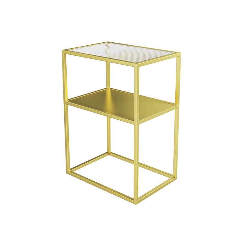 Modern Frame Coffee Cocktail Table Rectangular Glass Top Cocktail Table