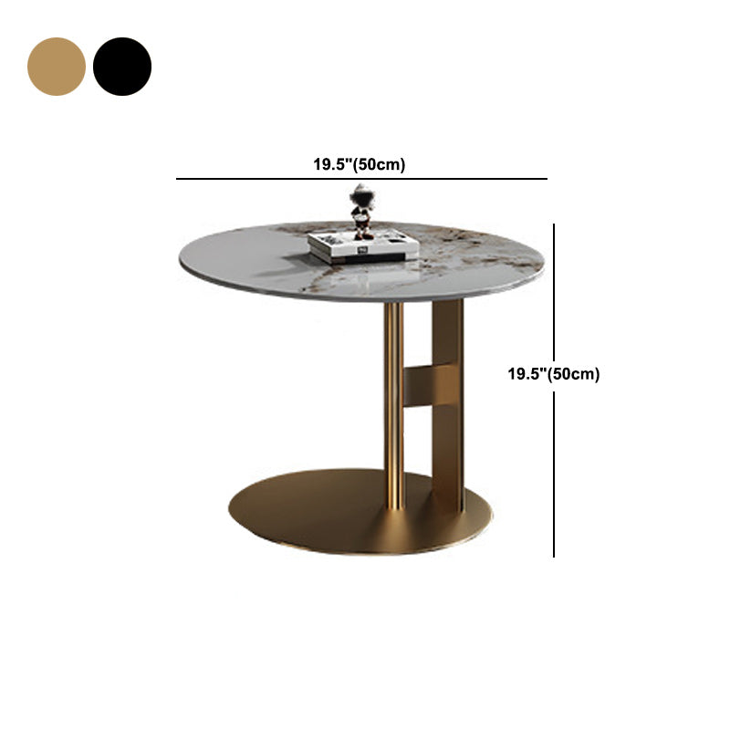 Glam Style Round Nesting Coffee Table Set with Steel Pedestal Base