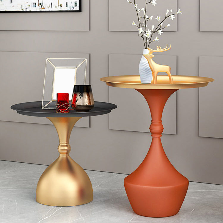 Mid-Century Modern Iron Coffee Cocktail Table Pedestal Cocktail Table for Living Room