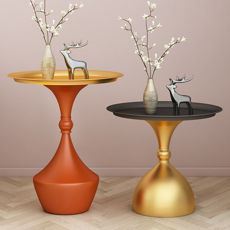 Mid-Century Modern Iron Coffee Cocktail Table Pedestal Cocktail Table for Living Room