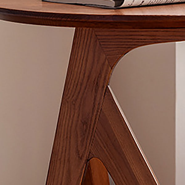 Solid Wood Round Top Side Table 23.6 " Tall 3 Legs End Table