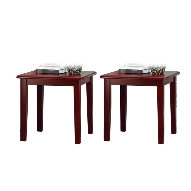 Solid Wood Square Top Side Table 23.6" Tall 4 Legs End Table