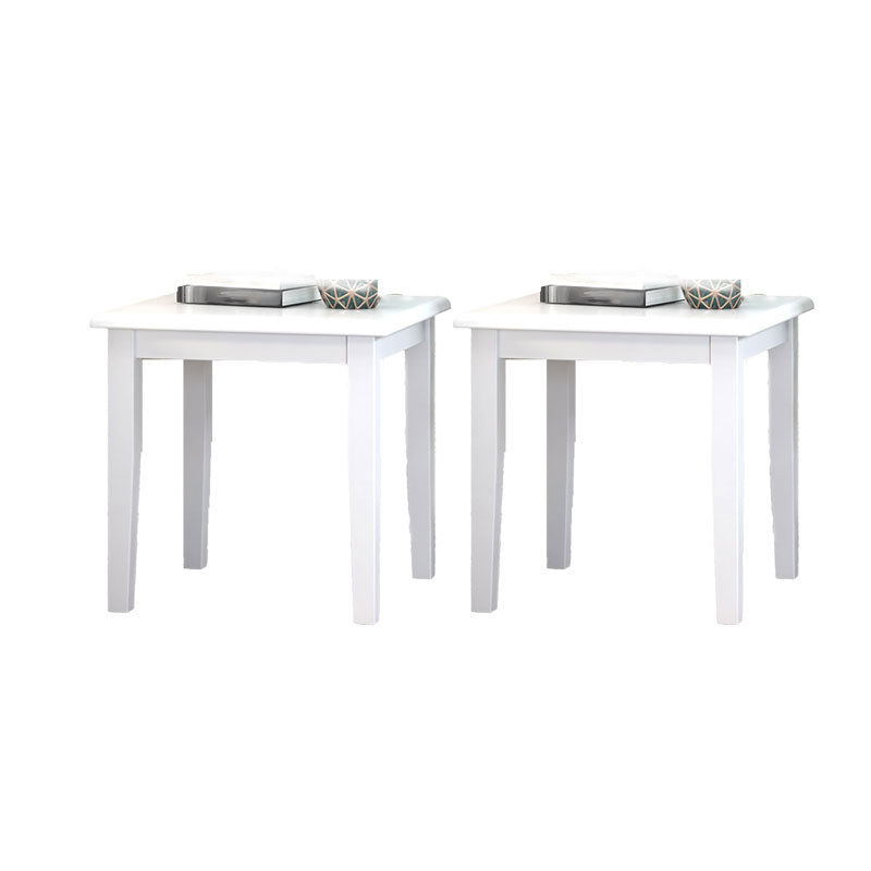 Solid Wood Square Top Side Table 23.6" Tall 4 Legs End Table