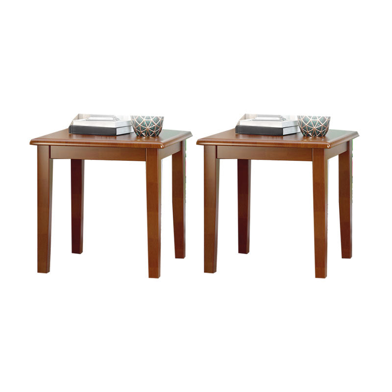 Solid Wood Square Top Side Table 23.6" Tall 4 Legs End Table