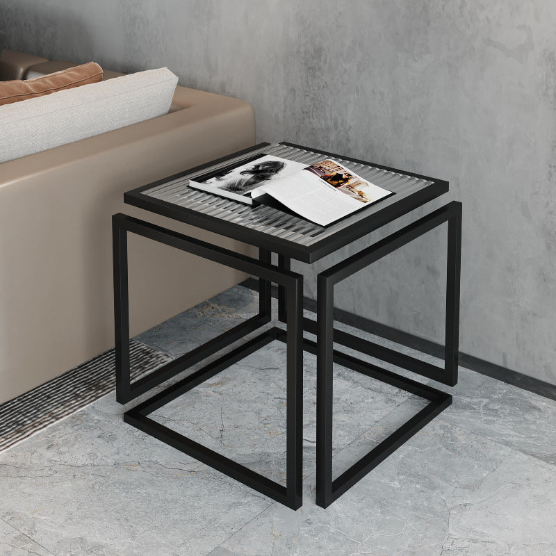 17.72" Tall Contemporary Style Side End Table Metal Frame Sofa Side Accent Table