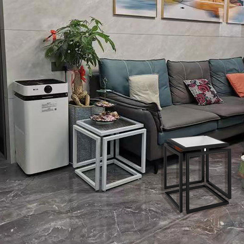 17.72" Tall Contemporary Style Side End Table Metal Frame Sofa Side Accent Table