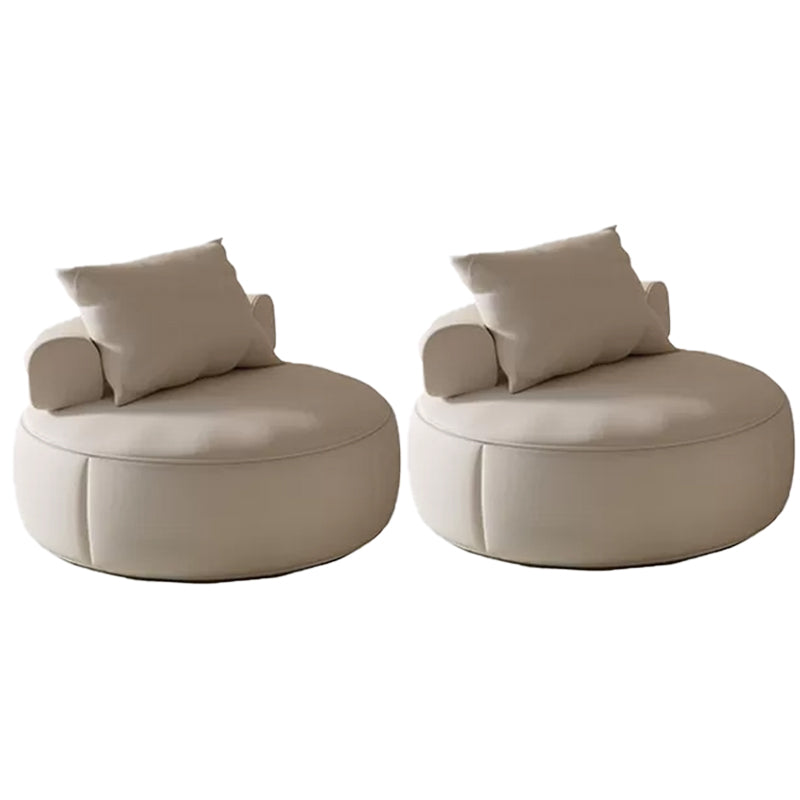 Nordic with Pillow Bonded Leather Armless Pillow Back Parsons Chair