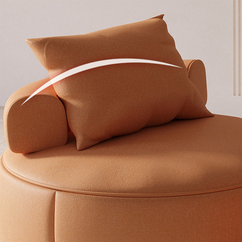 Nordic with Pillow Bonded Leather Armless Pillow Back Parsons Chair