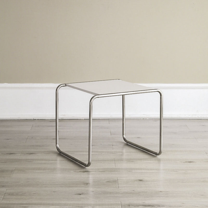 Contemporary Coffee Table with Wooden Top and Steel Sled Base