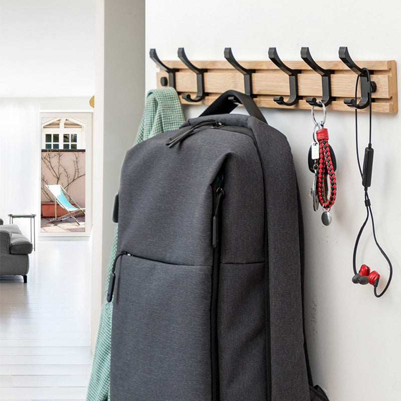 Modern Coat Rack Wall-Mounted with Hooks and Backed Wood Frame Entryway Kit