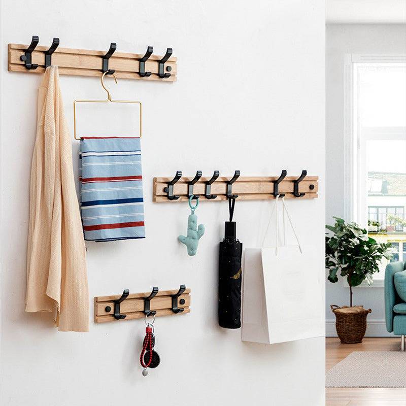 Modern Coat Rack Wall-Mounted with Hooks and Backed Wood Frame Entryway Kit