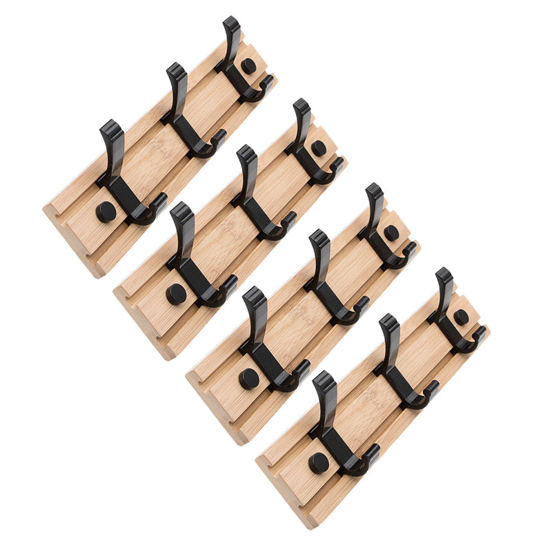 Modern Coat Rack Wall-Mounted with Hooks and Backed Wood Frame Entryway Kit