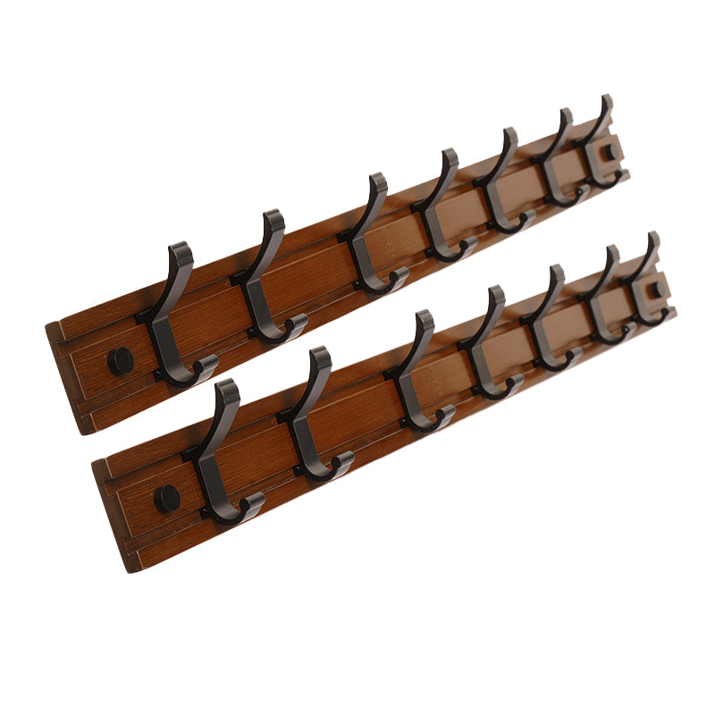 Modern Coat Rack Wall-Mounted with Hooks and Backed Wood Frame Entryway Kit