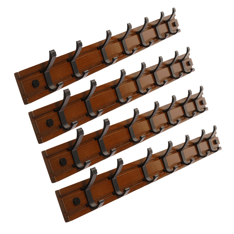 Modern Coat Rack Wall-Mounted with Hooks and Backed Wood Frame Entryway Kit