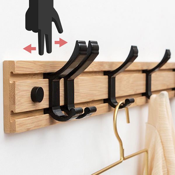 Modern Coat Rack Wall-Mounted with Hooks and Backed Wood Frame Entryway Kit