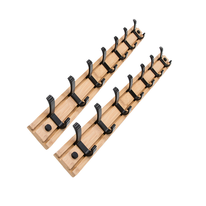 Modern Coat Rack Wall-Mounted with Hooks and Backed Wood Frame Entryway Kit