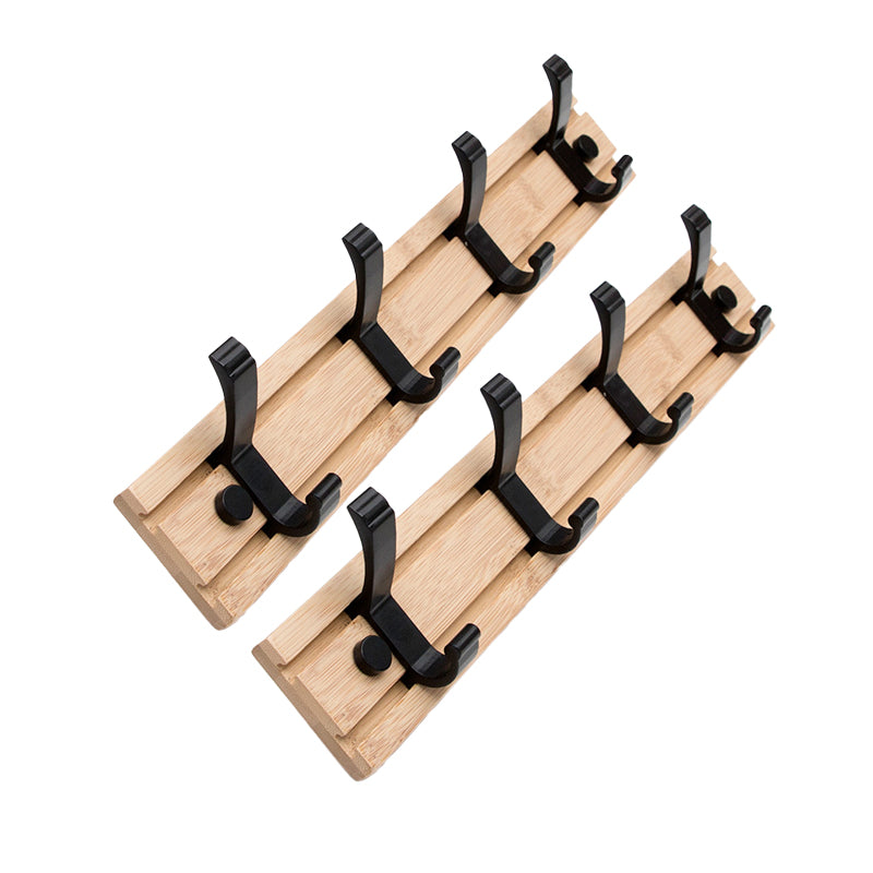 Modern Coat Rack Wall-Mounted with Hooks and Backed Wood Frame Entryway Kit