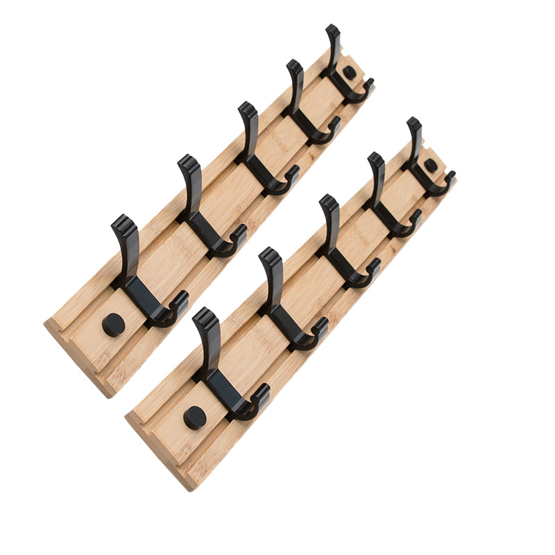 Modern Coat Rack Wall-Mounted with Hooks and Backed Wood Frame Entryway Kit