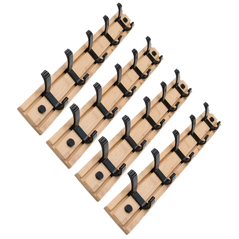 Modern Coat Rack Wall-Mounted with Hooks and Backed Wood Frame Entryway Kit