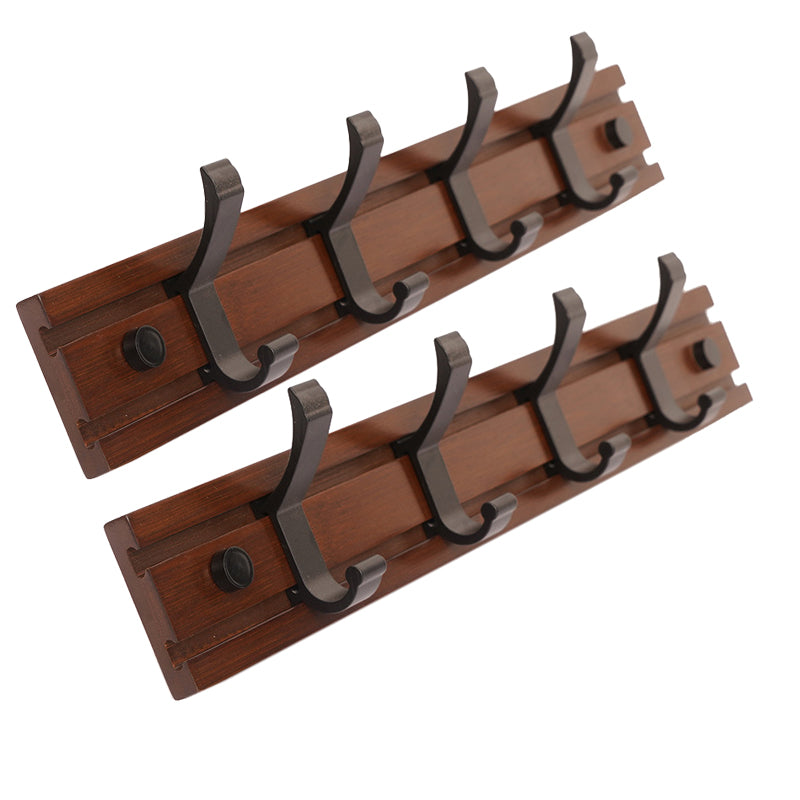 Modern Coat Rack Wall-Mounted with Hooks and Backed Wood Frame Entryway Kit