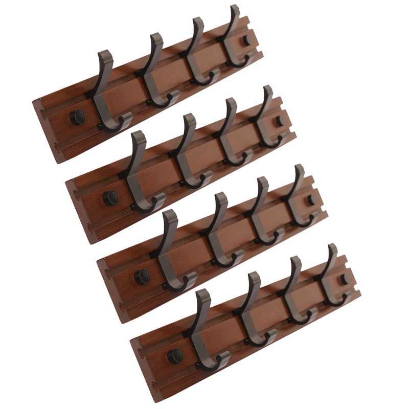 Modern Coat Rack Wall-Mounted with Hooks and Backed Wood Frame Entryway Kit