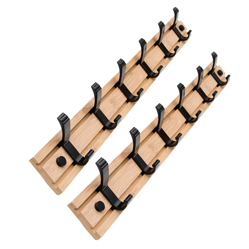 Modern Coat Rack Wall-Mounted with Hooks and Backed Wood Frame Entryway Kit