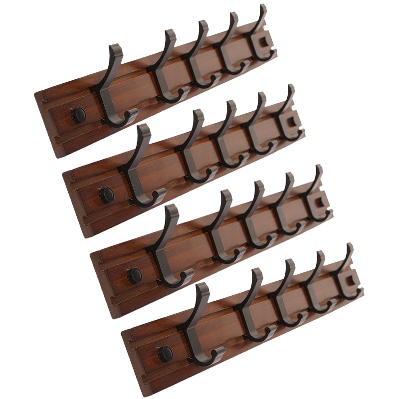 Modern Coat Rack Wall-Mounted with Hooks and Backed Wood Frame Entryway Kit