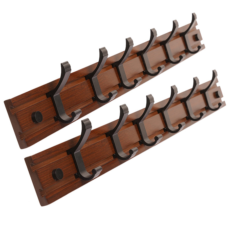 Modern Coat Rack Wall-Mounted with Hooks and Backed Wood Frame Entryway Kit