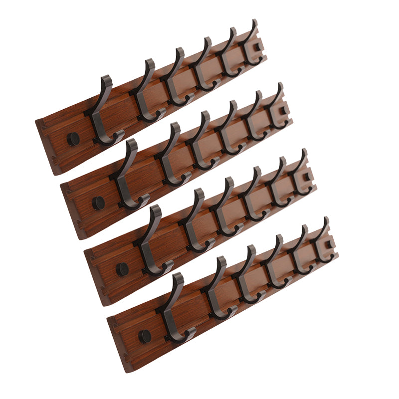 Modern Coat Rack Wall-Mounted with Hooks and Backed Wood Frame Entryway Kit