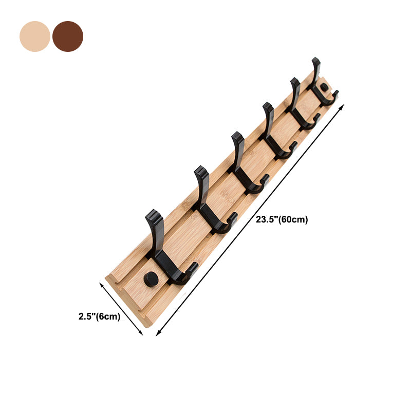 Modern Coat Rack Wall-Mounted with Hooks and Backed Wood Frame Entryway Kit