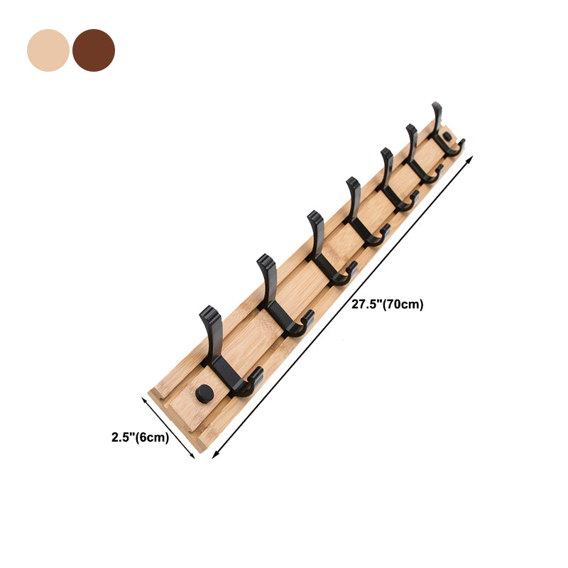 Modern Coat Rack Wall-Mounted with Hooks and Backed Wood Frame Entryway Kit