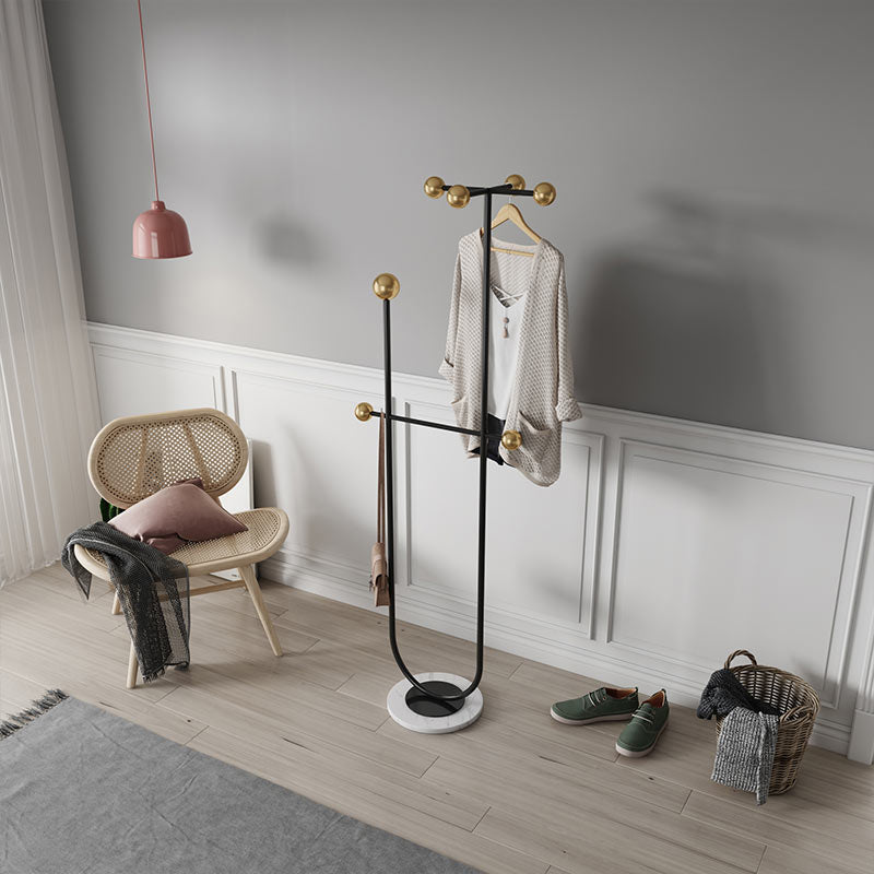 Gorgeous Coat Rack Marble Bottom 7 Coat Hooks Metal Coat Rack