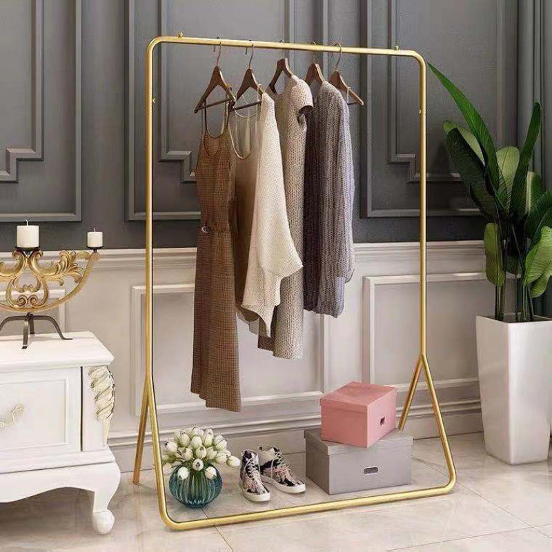 Glam Metallic Coat Hanger Free Standing Trestle Base Coat Rack for Living Room