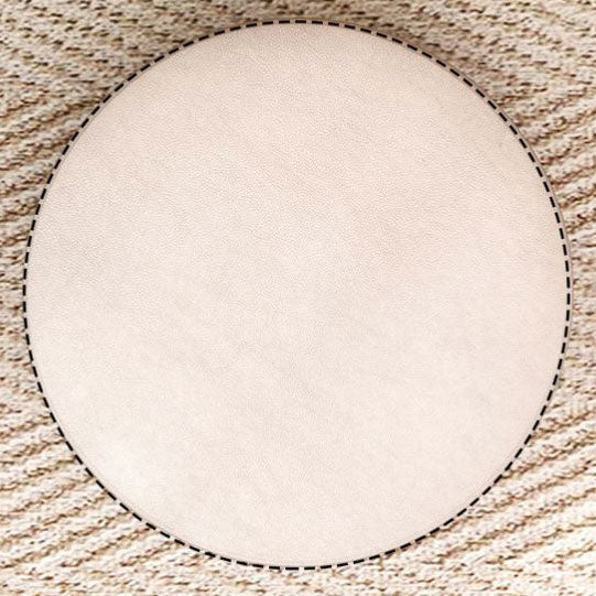 Solid Color Pouf Fabric Round Scratch Resistant Contemporary Pouf Ottoman