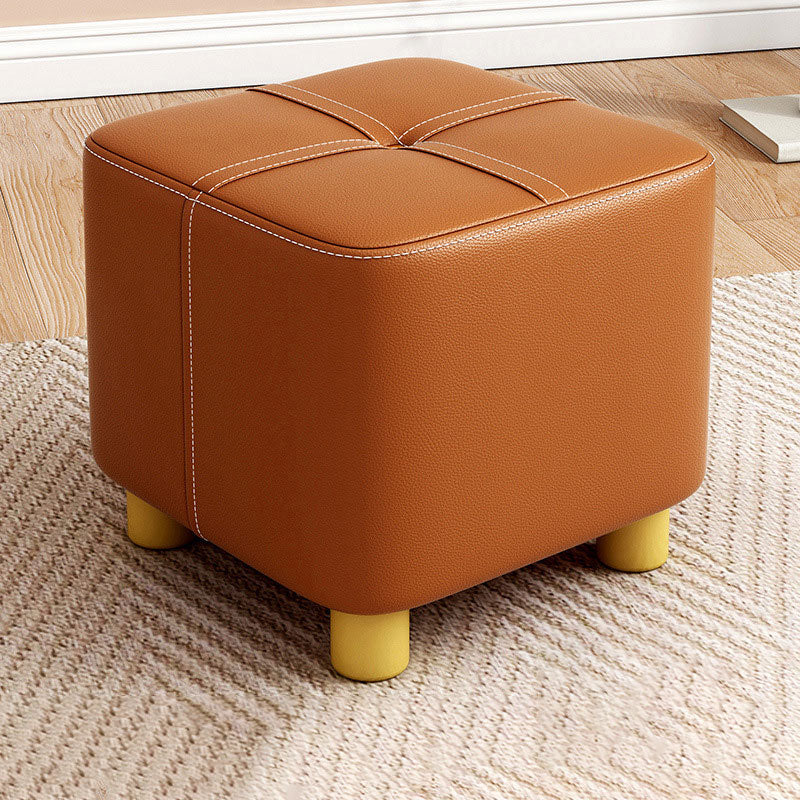 Faux Leather Modern Standard Striped Suqare Cube for Drawing Room