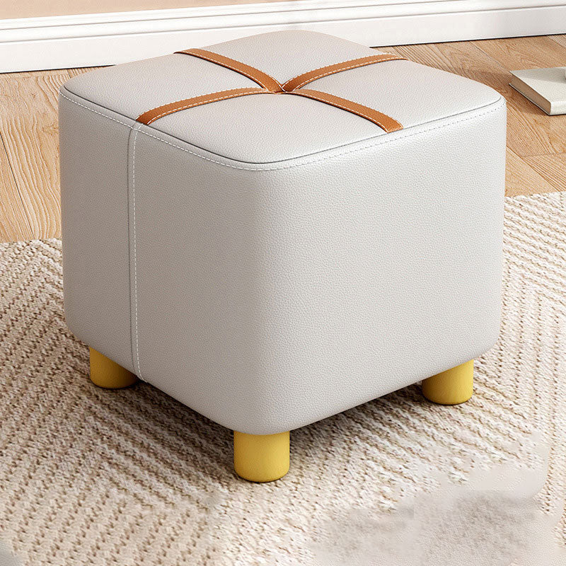 Faux Leather Modern Standard Striped Suqare Cube for Drawing Room