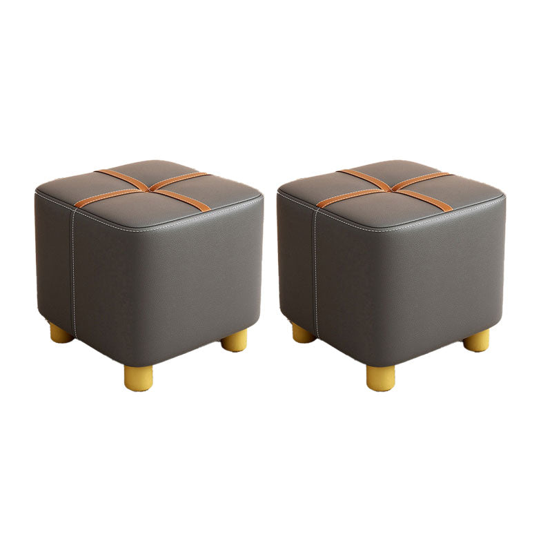 Faux Leather Modern Standard Striped Suqare Cube for Drawing Room