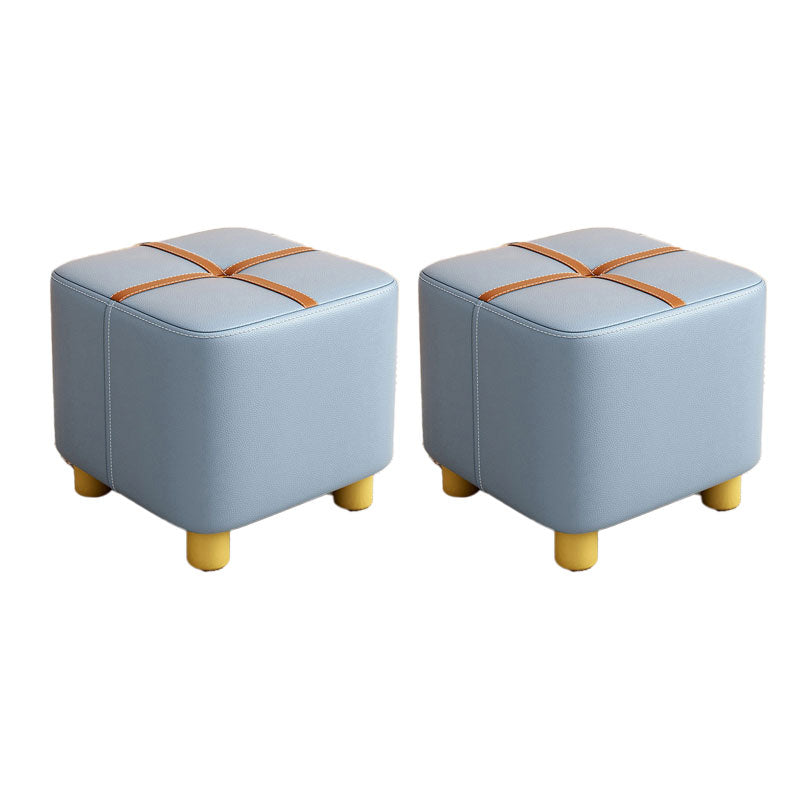 Faux Leather Modern Standard Striped Suqare Cube for Drawing Room