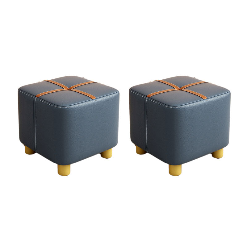 Faux Leather Modern Standard Striped Suqare Cube for Drawing Room
