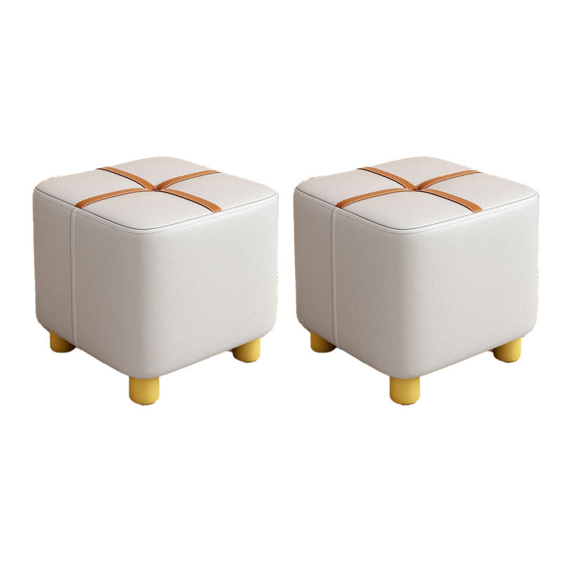 Faux Leather Modern Standard Striped Suqare Cube for Drawing Room