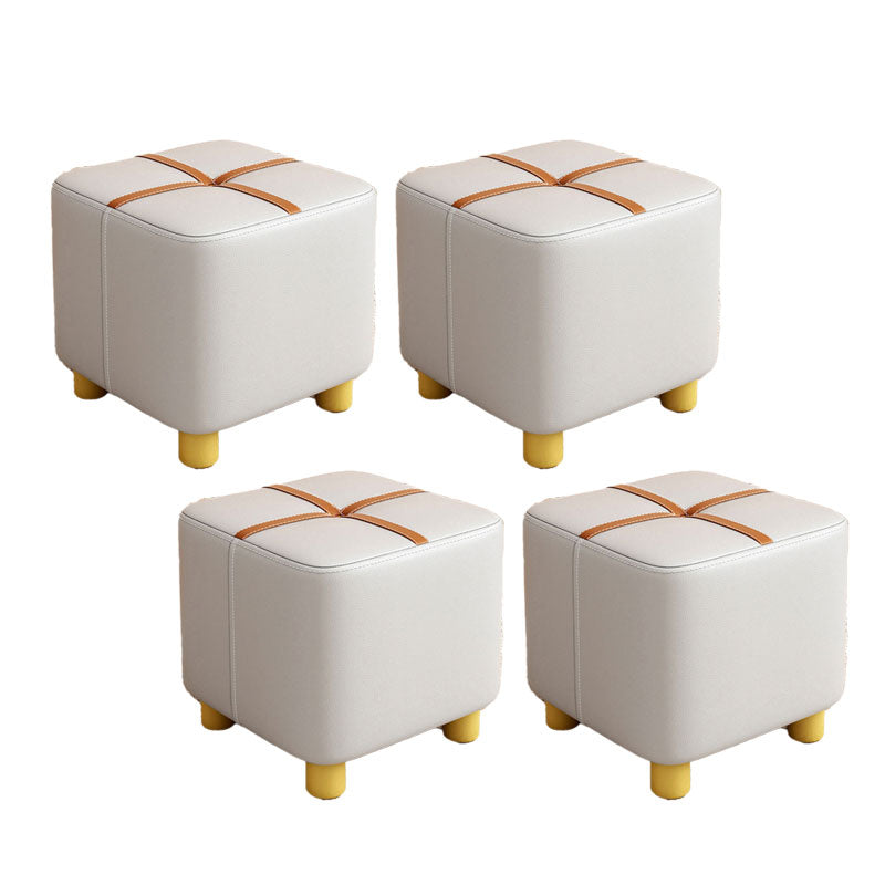 Faux Leather Modern Standard Striped Suqare Cube for Drawing Room