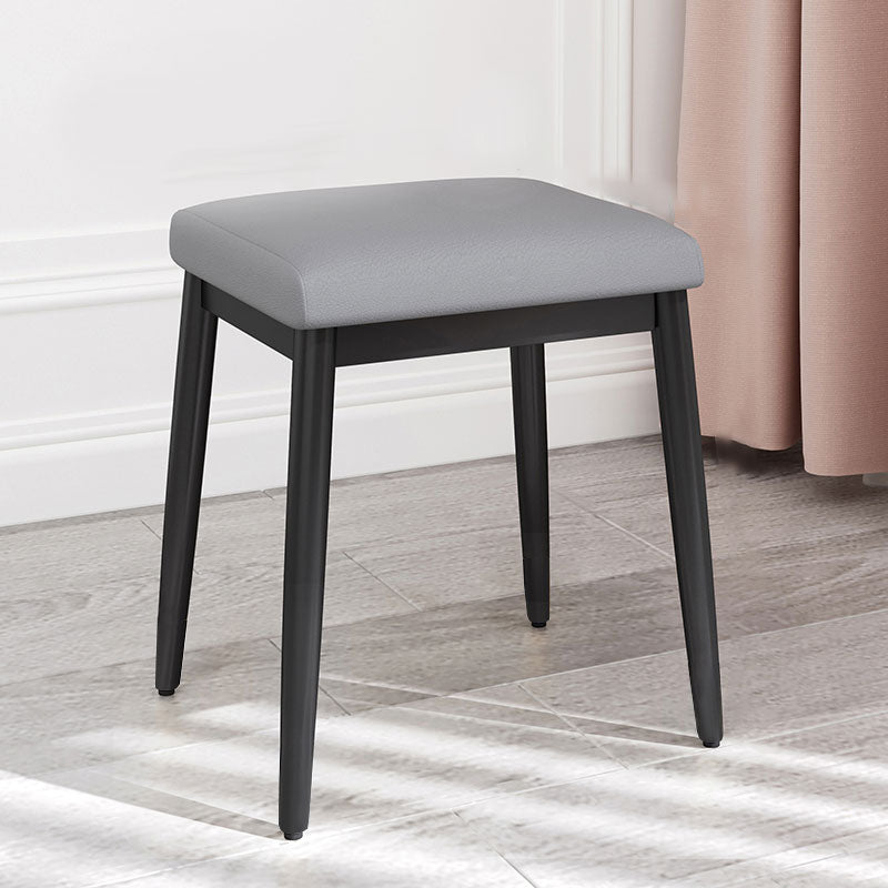 Modern Grey Standard Leather Solid Color Rectangle Indoor Standard