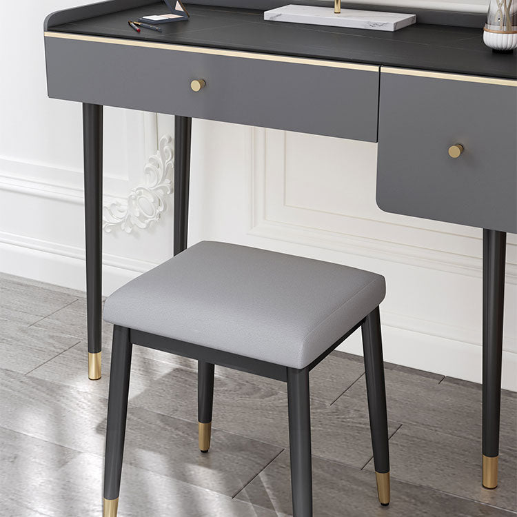 Modern Grey Standard Leather Solid Color Rectangle Indoor Standard